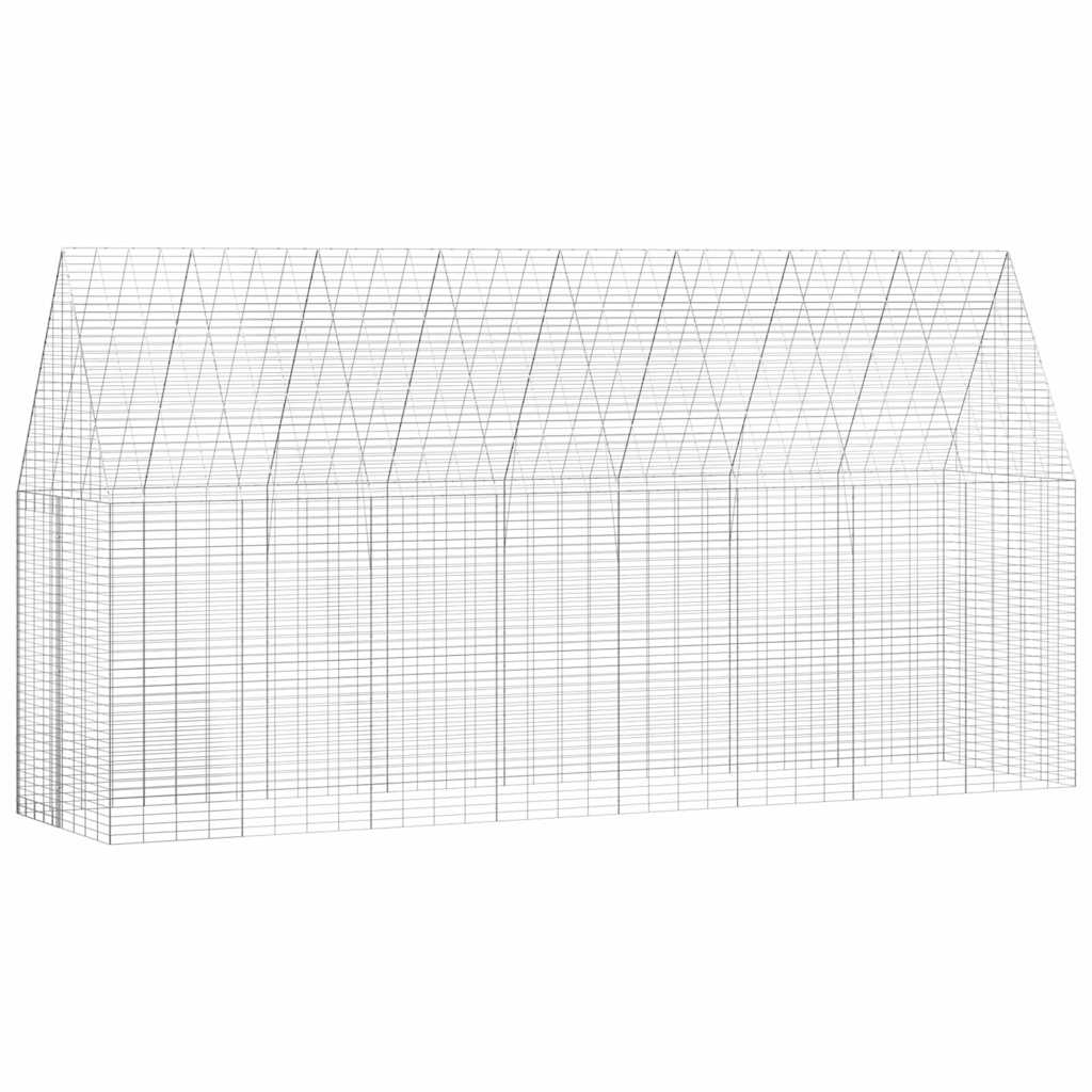vidaXL Kippenhok 2 pcs Zilver 600 x 100 x 210 cm Gegalvaniseerd staal