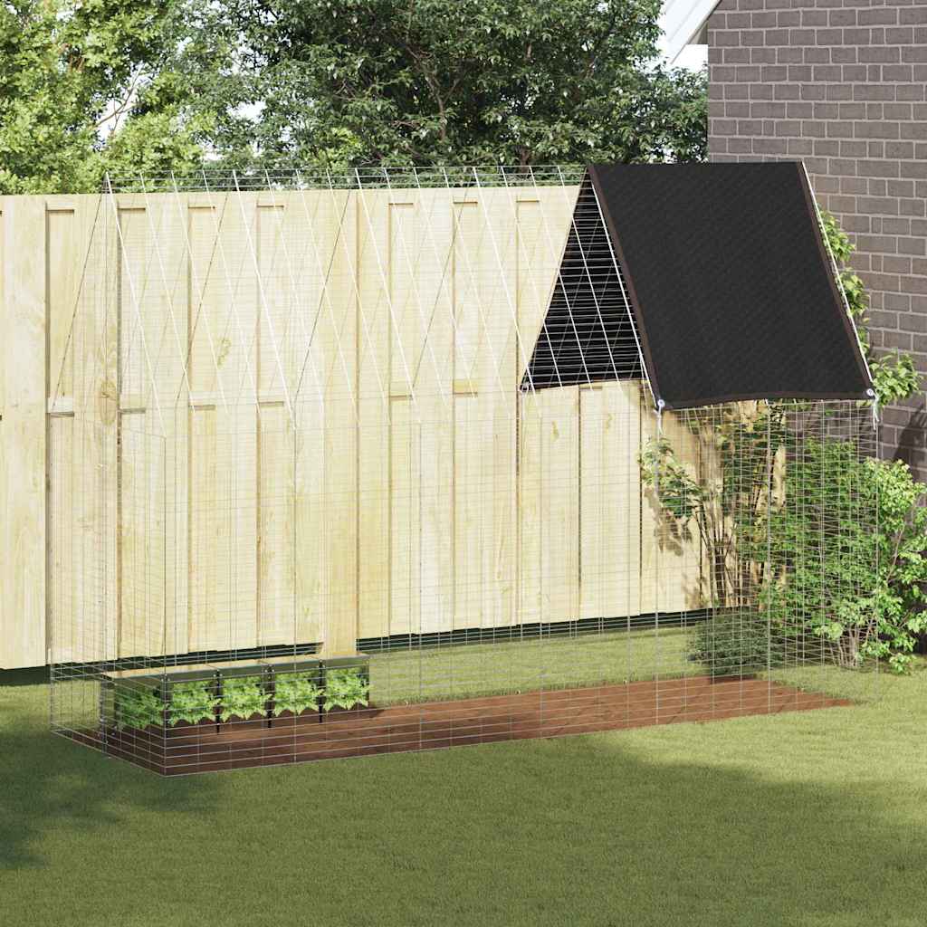 vidaXL Kippenhok 2 pcs Zilver 600 x 100 x 210 cm Gegalvaniseerd staal