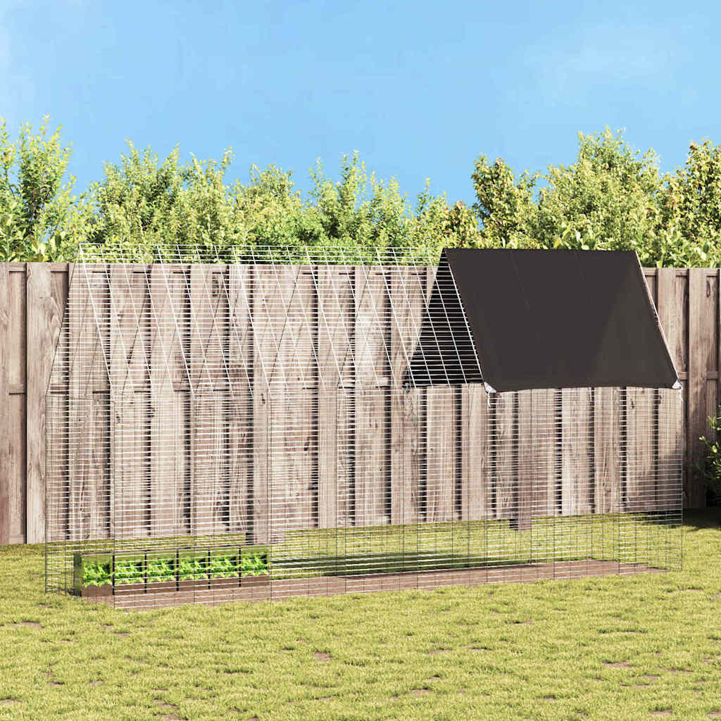vidaXL Kippenhok 2 pcs Zilver 600 x 100 x 210 cm Gegalvaniseerd staal
