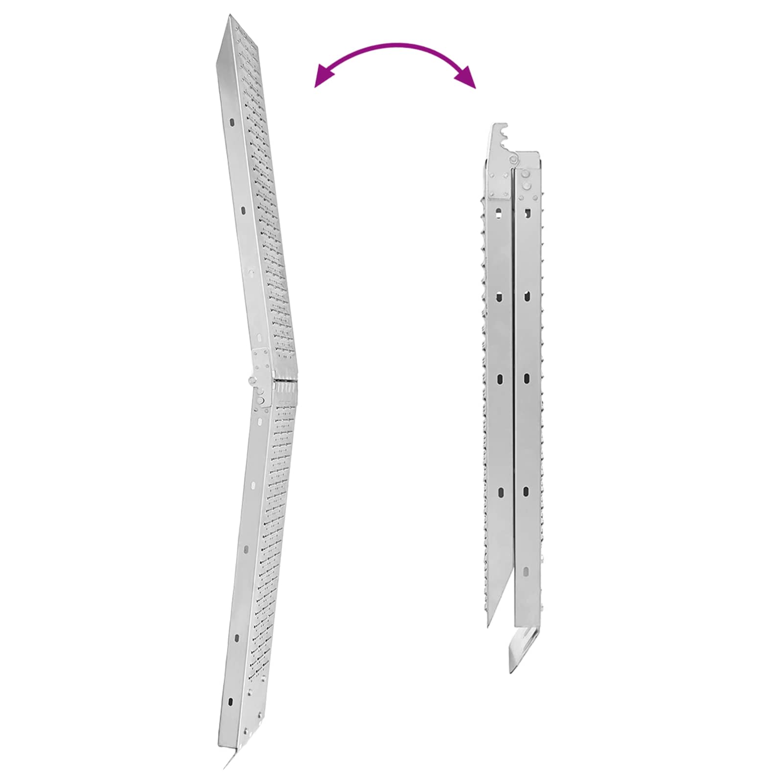 vidaXL Laad Ramp 2 pcs Zilver 166 x 22,5 x 4,5 cm Gegalvaniseerd staal