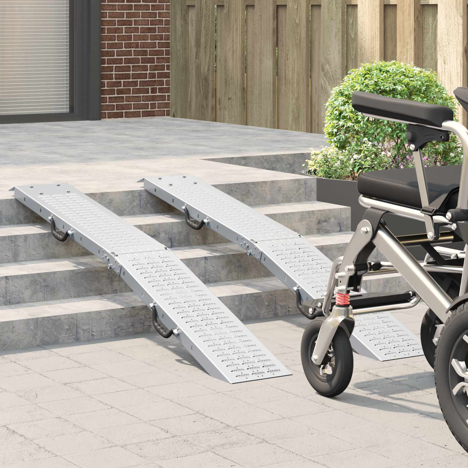 vidaXL Laad Ramp 2 pcs Zilver 166 x 22,5 x 4,5 cm Gegalvaniseerd staal