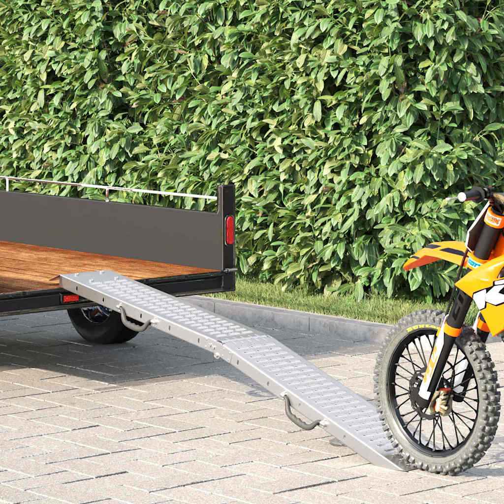 vidaXL Laad Ramp 2 pcs Zilver 166 x 22,5 x 4,5 cm Gegalvaniseerd staal