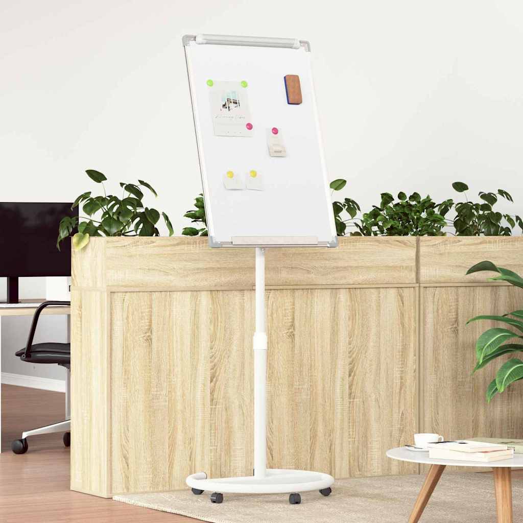 vidaXL Magnetisch whiteboard Wit en grijs 62 x 62 x 195 cm EPS