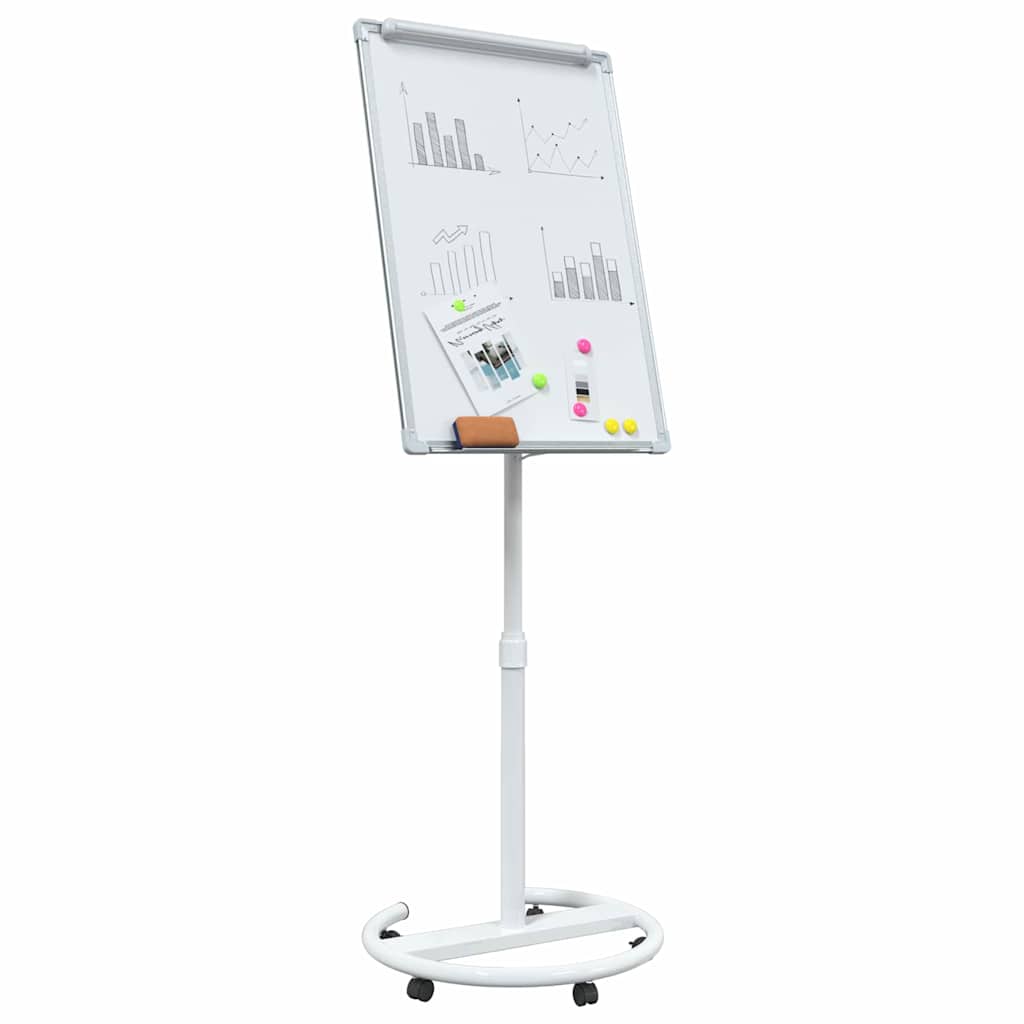 vidaXL Magnetisch whiteboard Wit en grijs 62 x 62 x 195 cm EPS