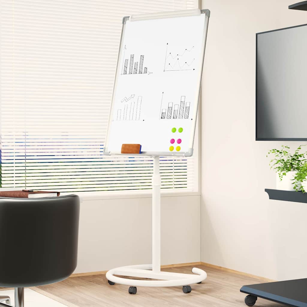 vidaXL Magnetisch whiteboard Wit en grijs 62 x 62 x 195 cm EPS