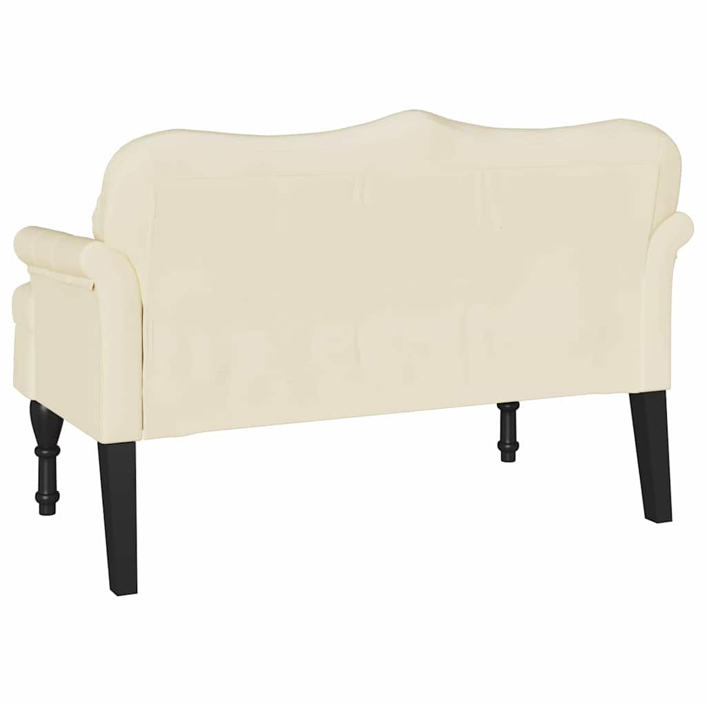 vidaXL Chesterfield Bank met kussen Crème 120,5 x 65 x 75 cm Nep Leer