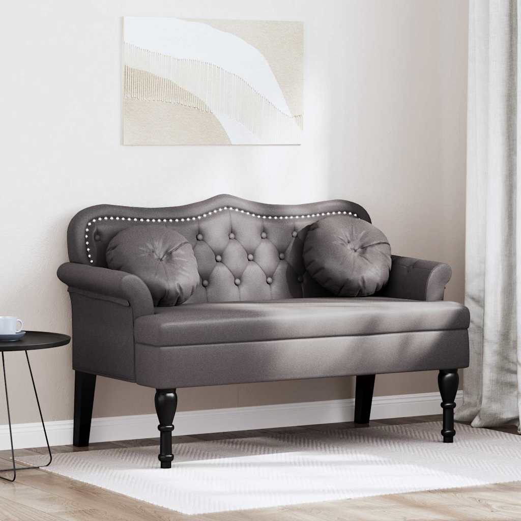 vidaXL Chesterfield Bank met kussen Crème 120,5 x 65 x 75 cm Nep Leer