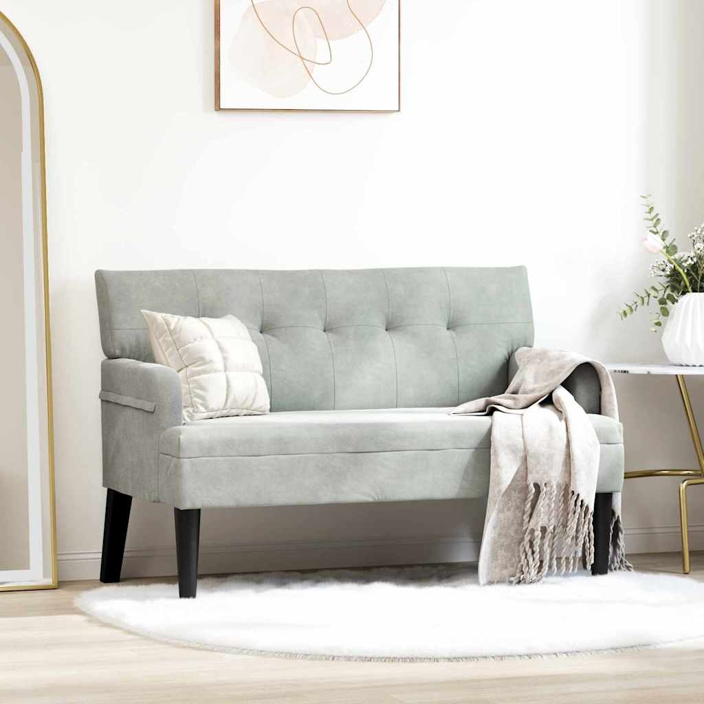 vidaXL Chesterfield Bank Lichtgrijs 112 x 65.5 x 75 cm Fluweel