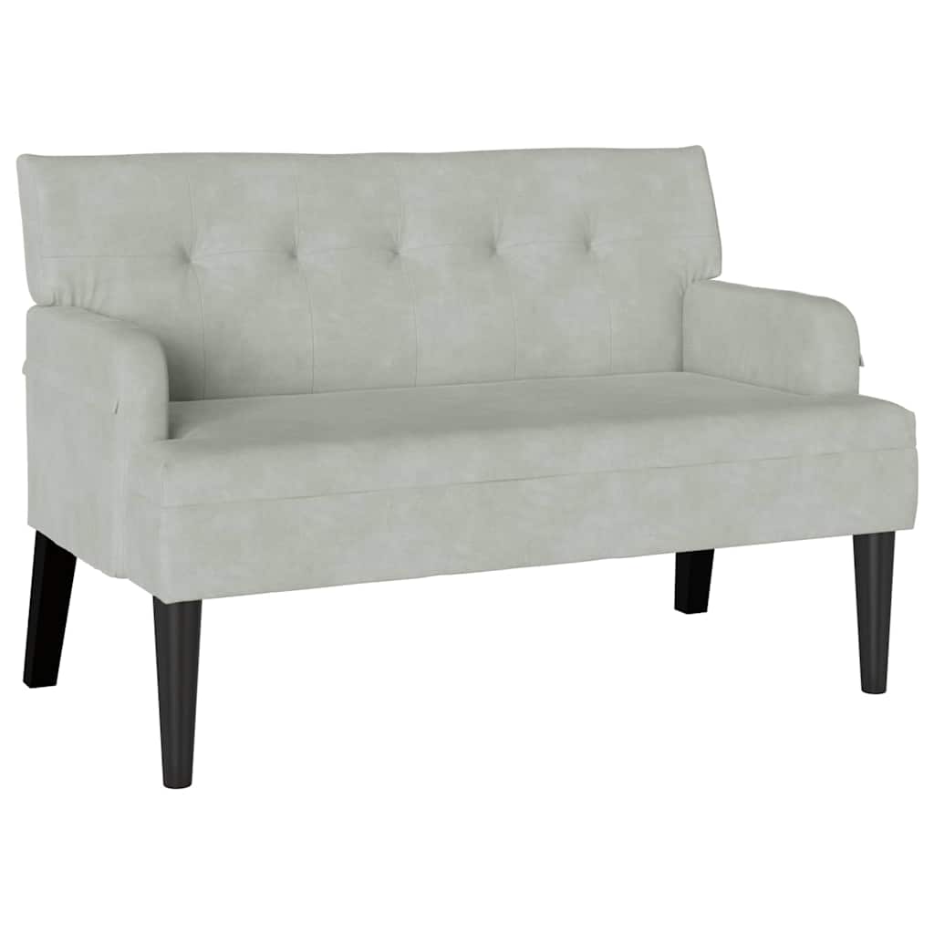 vidaXL Chesterfield Bank Lichtgrijs 112 x 65.5 x 75 cm Fluweel