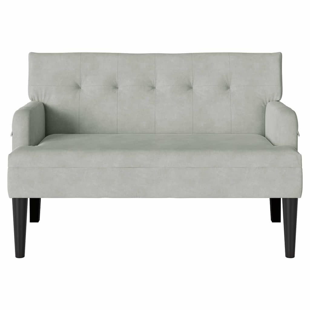 vidaXL Chesterfield Bank Lichtgrijs 112 x 65.5 x 75 cm Fluweel