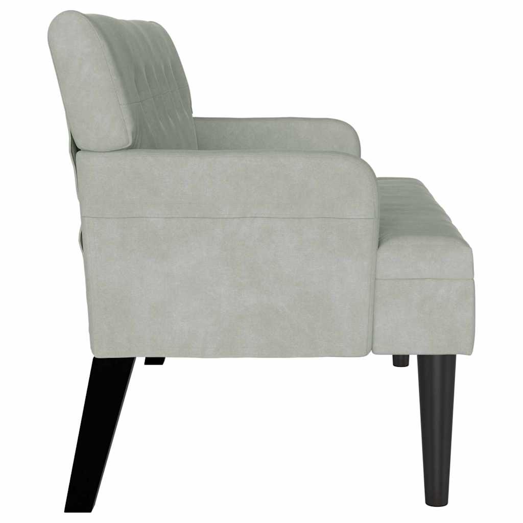 vidaXL Chesterfield Bank Lichtgrijs 112 x 65.5 x 75 cm Fluweel
