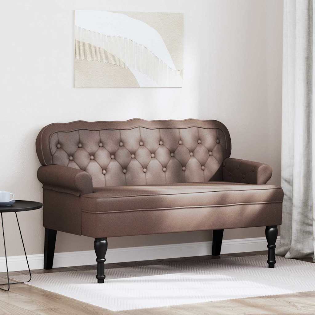vidaXL Chesterfield Bank Crème 119.5 x 64.5 x 75 cm Nep Leer