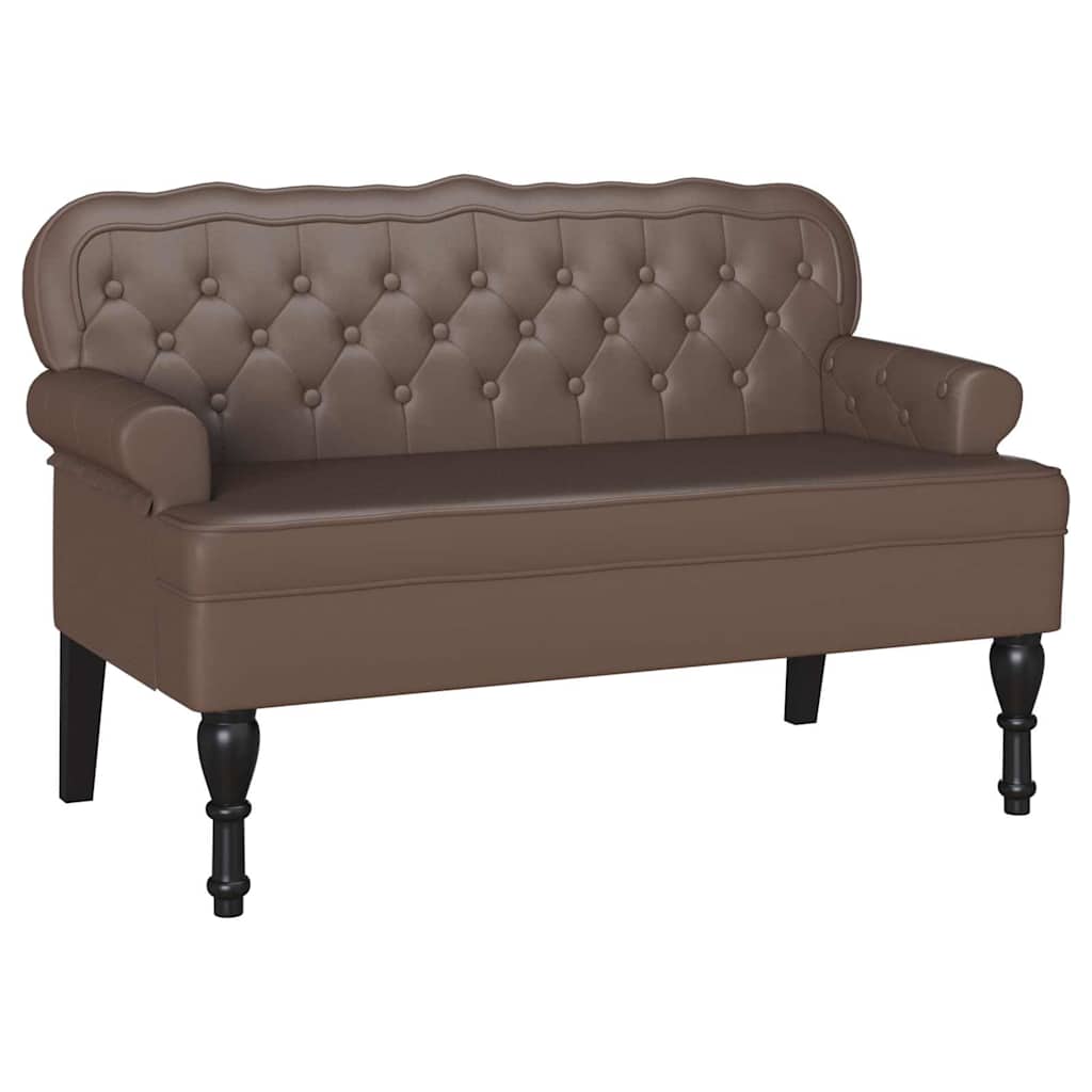 vidaXL Chesterfield Bank Crème 119.5 x 64.5 x 75 cm Nep Leer