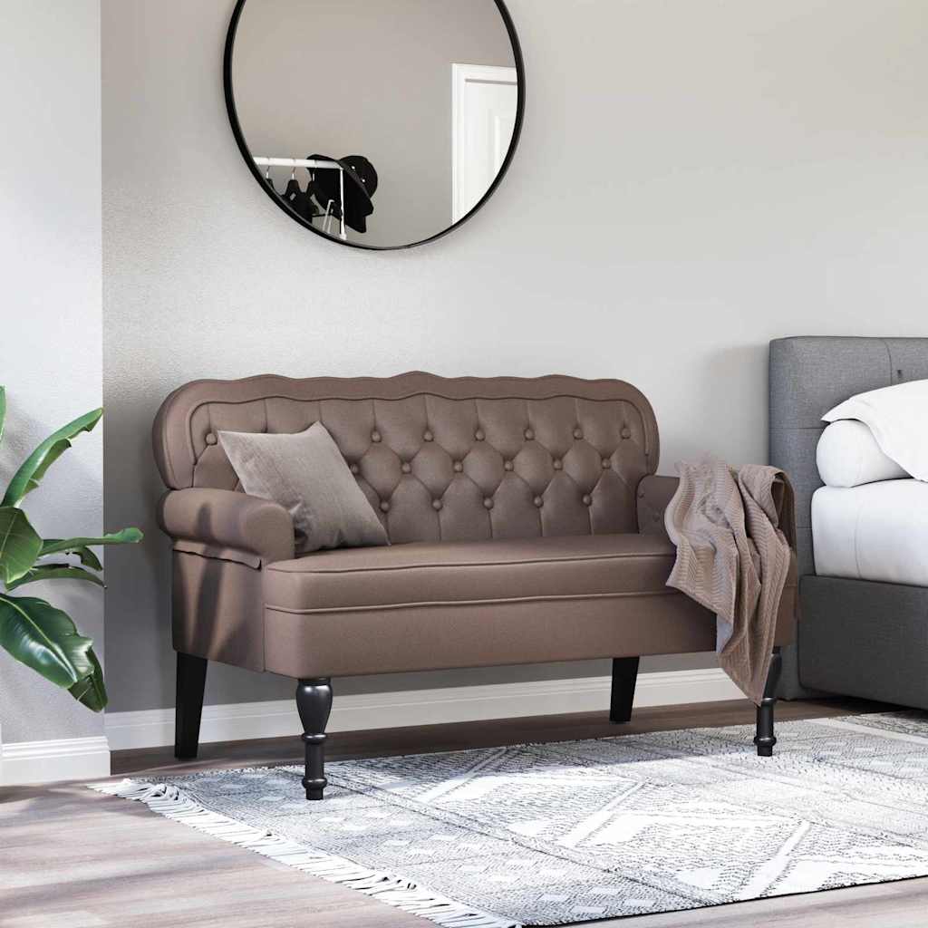 vidaXL Chesterfield Bank Crème 119.5 x 64.5 x 75 cm Nep Leer