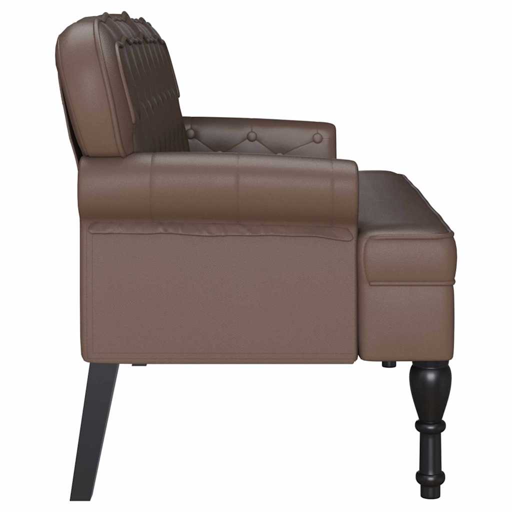 vidaXL Chesterfield Bank Crème 119.5 x 64.5 x 75 cm Nep Leer