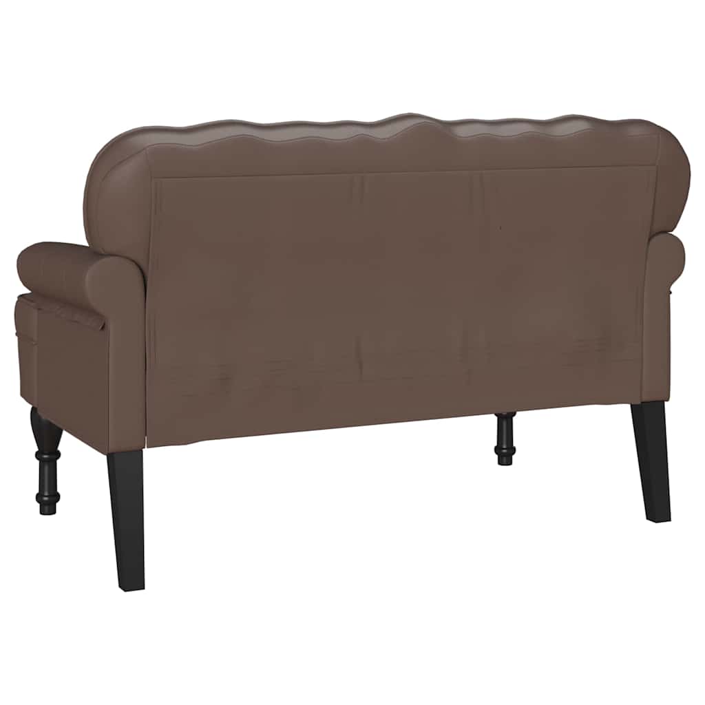 vidaXL Chesterfield Bank Crème 119.5 x 64.5 x 75 cm Nep Leer