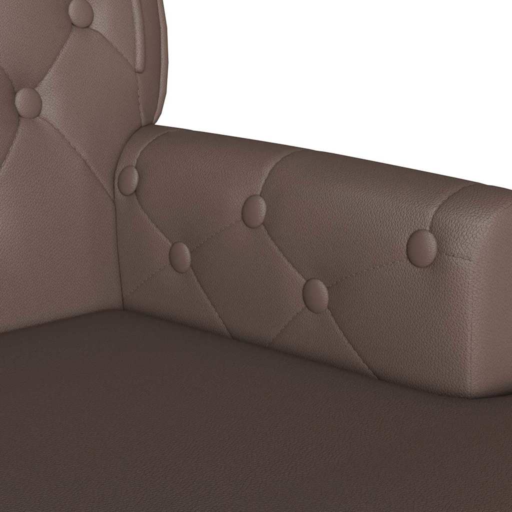 vidaXL Chesterfield Bank Crème 119.5 x 64.5 x 75 cm Nep Leer