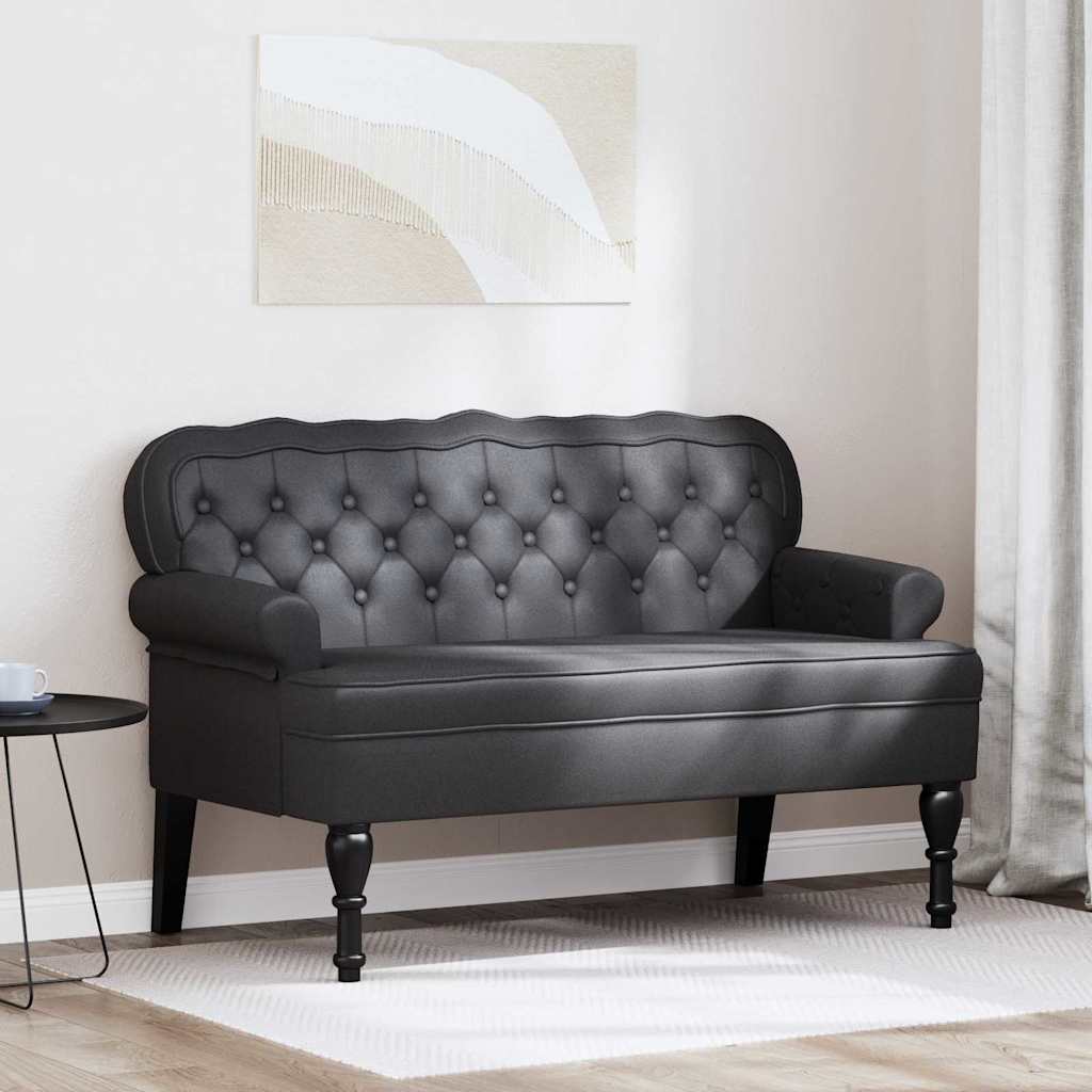 vidaXL Chesterfield Bank Crème 119.5 x 64.5 x 75 cm Nep Leer