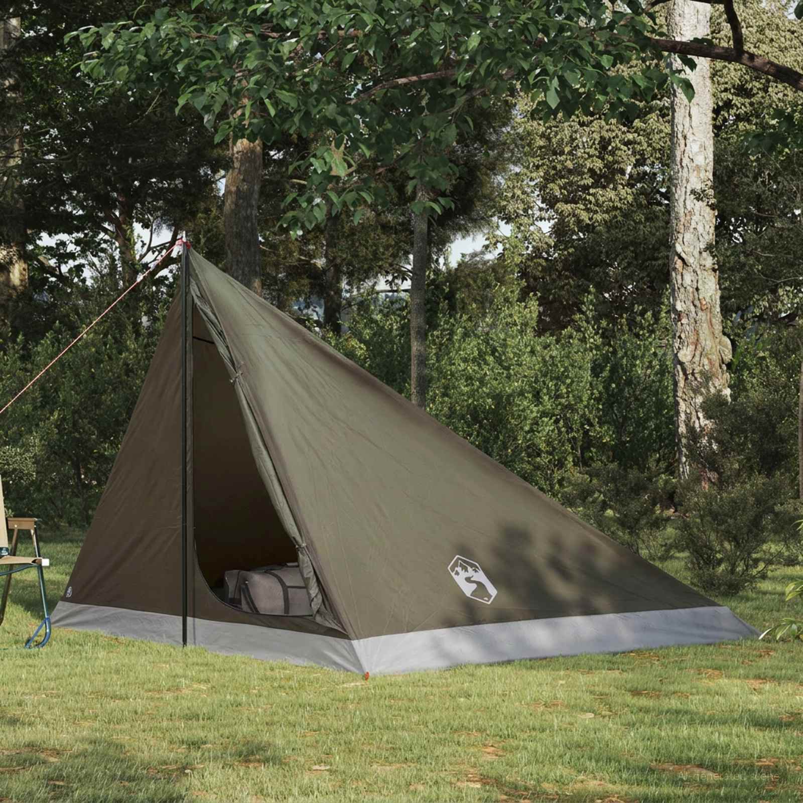 vidaXL Backpacking Tent Groen 4-persoons 185T Polyester met PU Coating