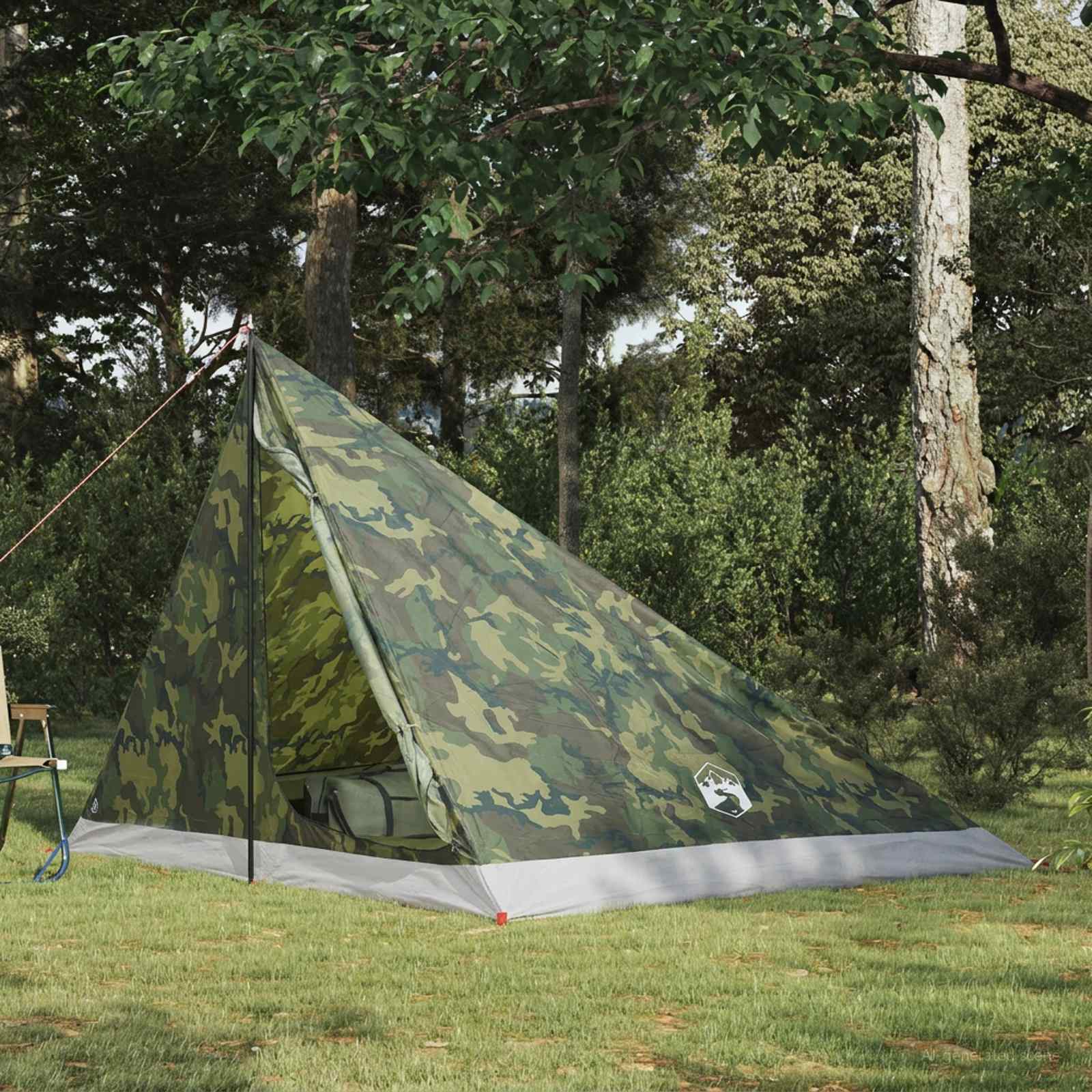 vidaXL Backpacking Tent Groen 4-persoons 185T Polyester met PU Coating