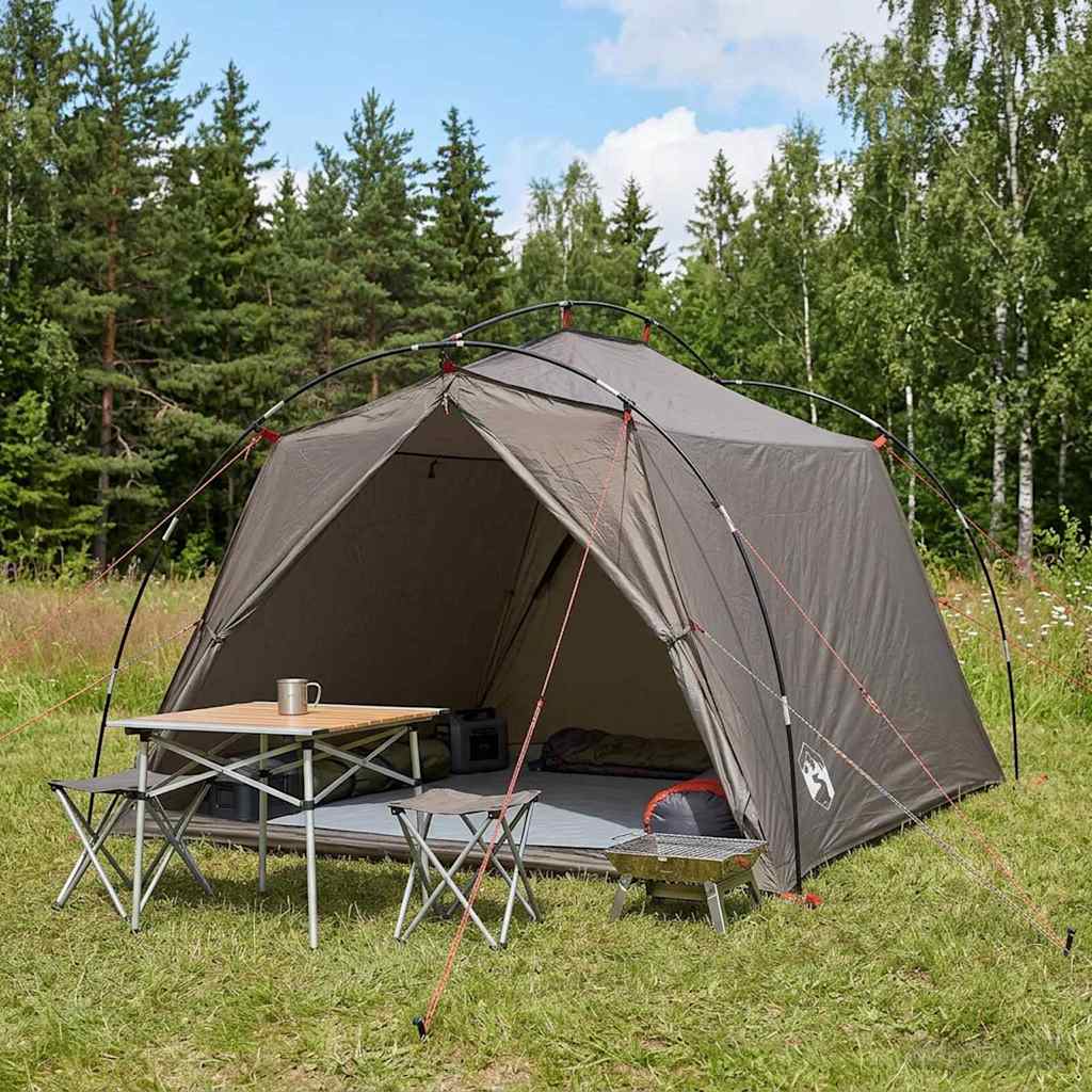 vidaXL Tunneltent Groen 4-persoons 185T Polyester met PU Coating