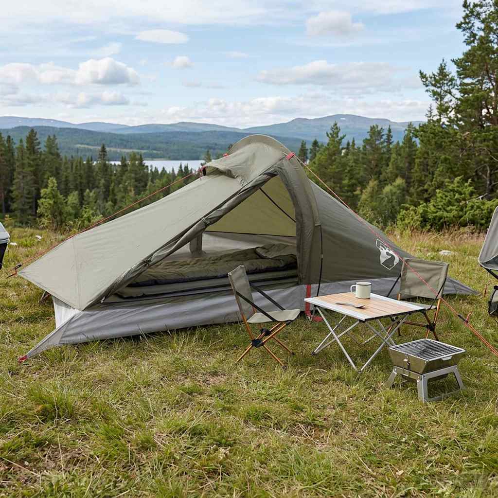vidaXL Backpacking Tent Groen 4-persoons 185T Polyester met PU Coating