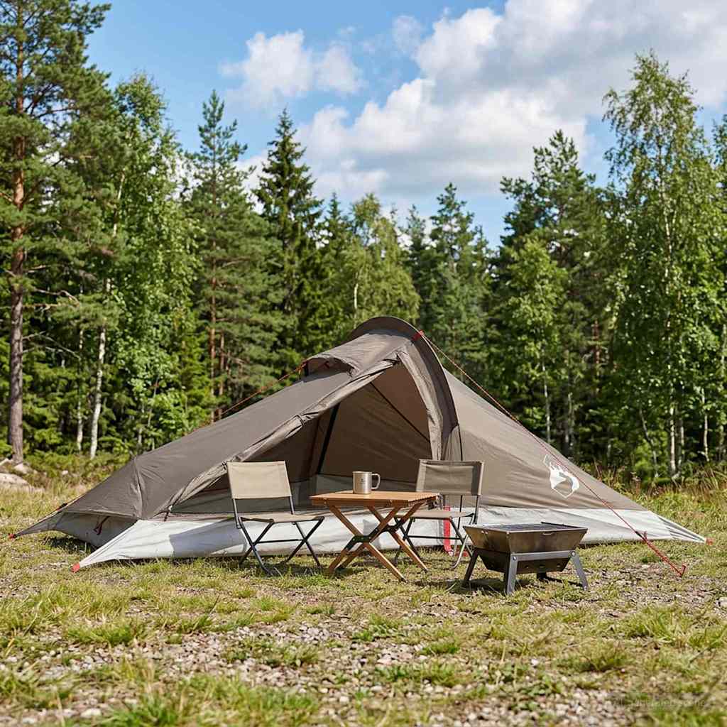 vidaXL Backpacking Tent Groen 4-persoons 185T Polyester met PU Coating