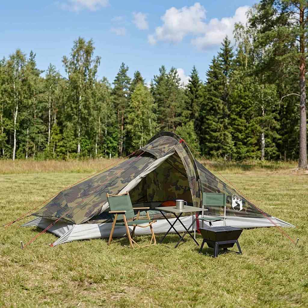 vidaXL Backpacking Tent Groen 4-persoons 185T Polyester met PU Coating