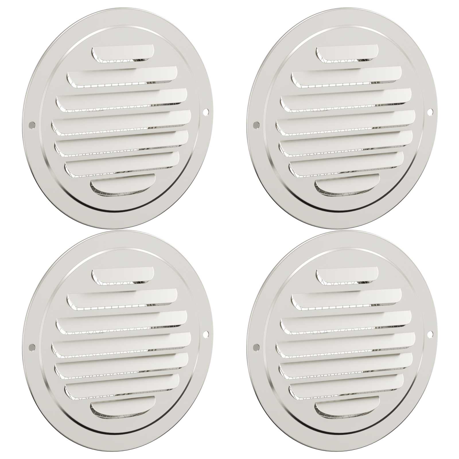 vidaXL Luchtventilatie roosters 4 pcs Zilver 80 mm Roestvrij staal