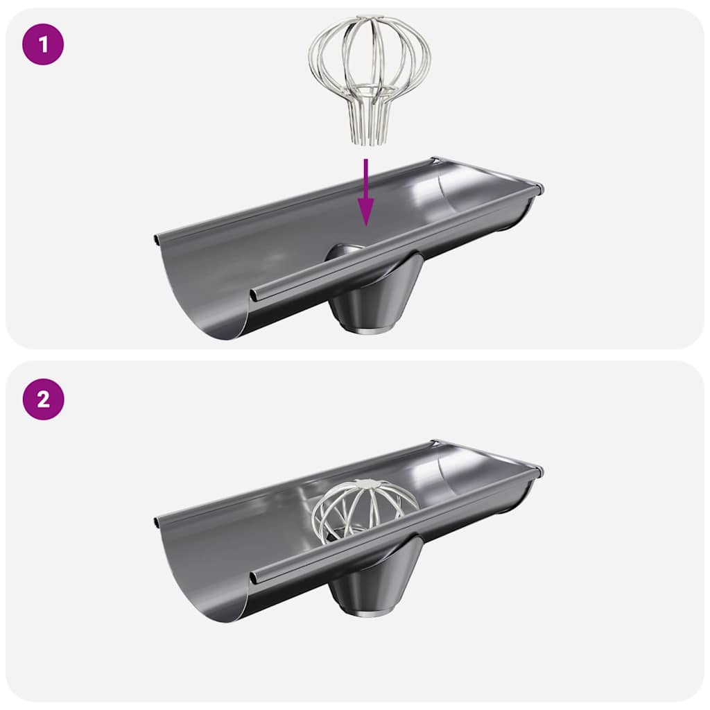 vidaXL Bladvanger voor goot 2 pcs Zilver 50 mm Roestvrij staal
