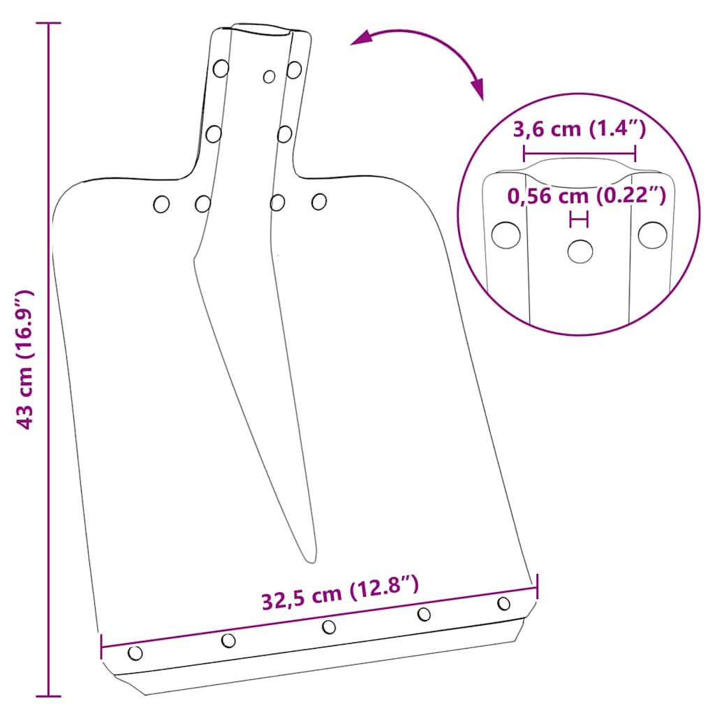 vidaXL Schep Hoofd Zilver 41,5 x 32,5 cm Aluminium