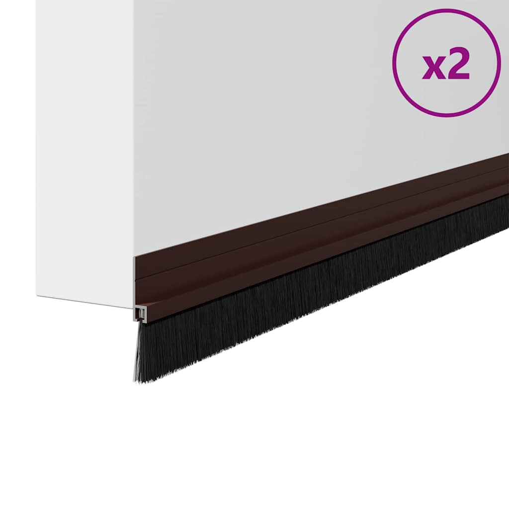 vidaXL Zelfklevende Deurborstels 2 pcs Bruin 100 cm Aluminium Legering