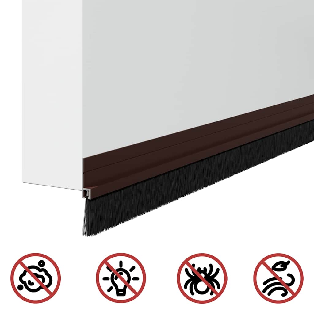 vidaXL Zelfklevende Deurborstels 2 pcs Bruin 100 cm Aluminium Legering