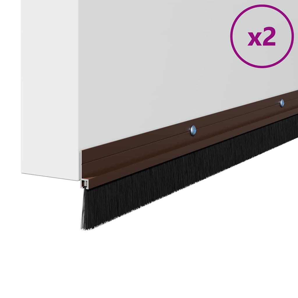 vidaXL Schroefbare Deurborstelafsluitingen 2 pcs Bruin 100 cm