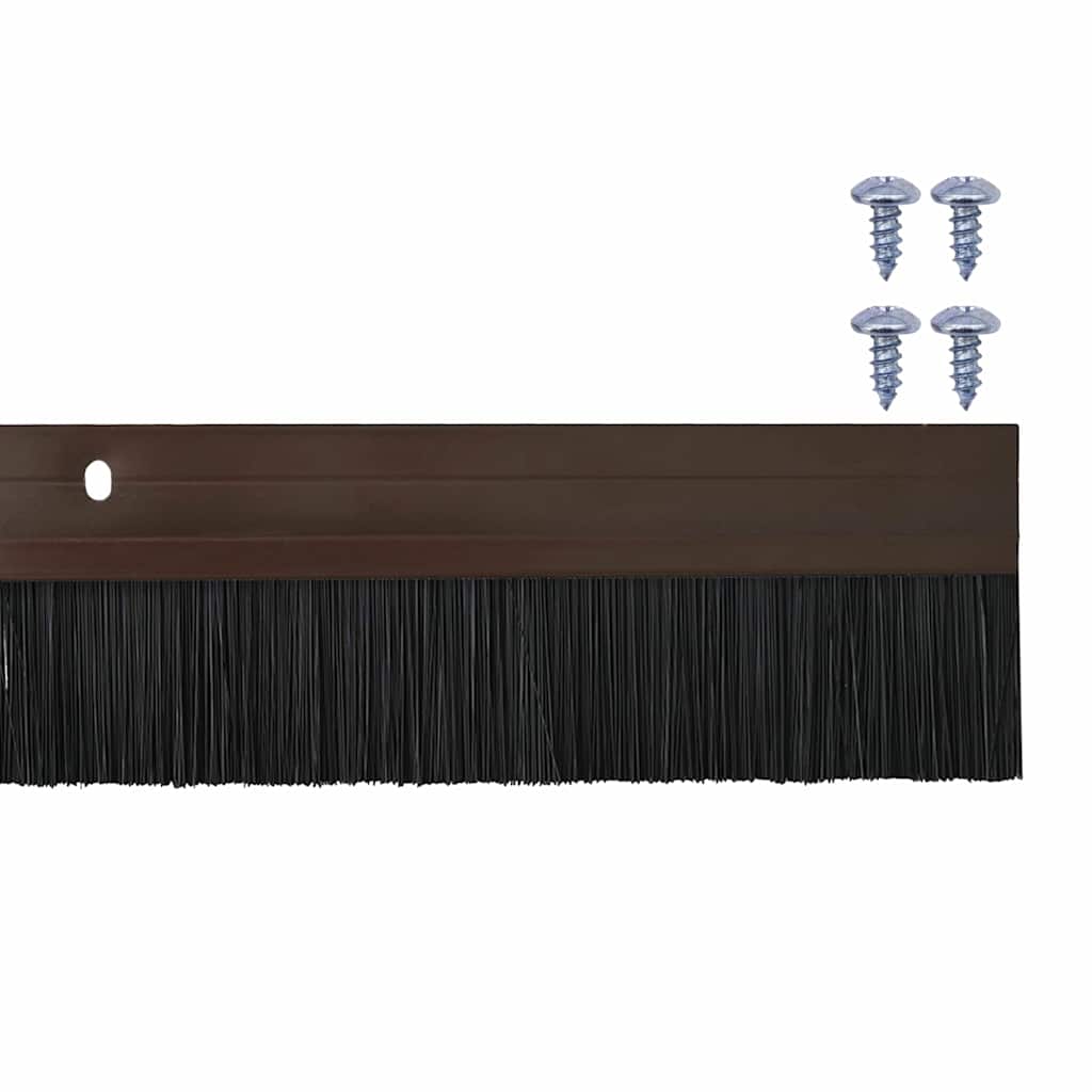 vidaXL Schroefbare Deurborstelafsluitingen 2 pcs Bruin 100 cm