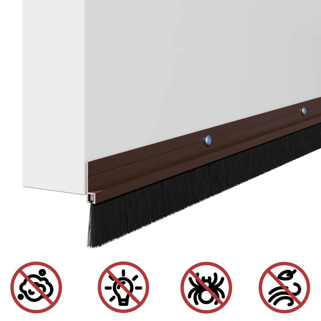 vidaXL Schroefbare Deurborstelafsluitingen 2 pcs Bruin 100 cm