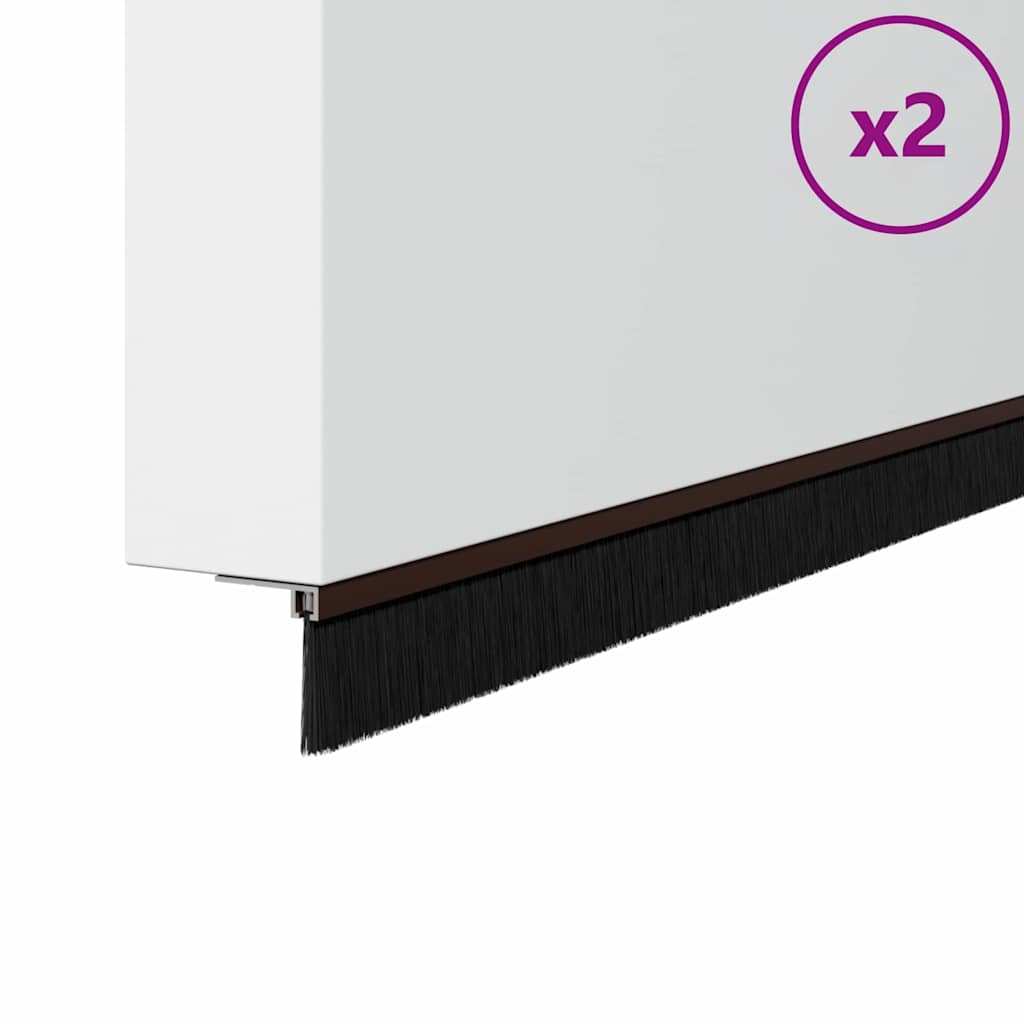 vidaXL Schroefbare Deurborstelafsluitingen 2 pcs Bruin 100 cm