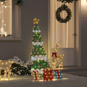 vidaXL Verlichte Kerstboom met 3 Cadeau Dozen 2D Warm Wit 150 cm