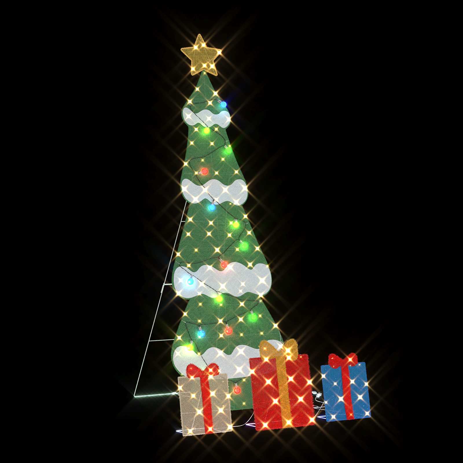 vidaXL Verlichte Kerstboom met 3 Cadeau Dozen 2D Warm Wit 150 cm