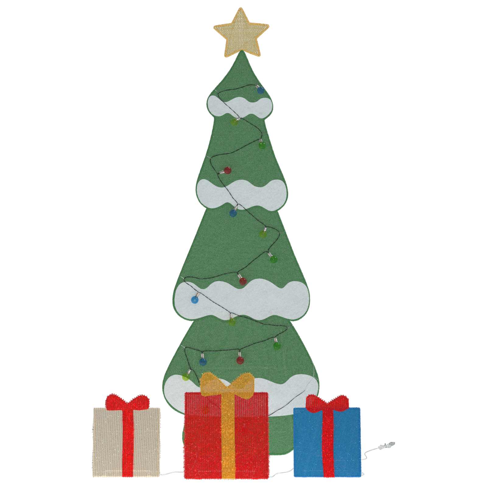 vidaXL Verlichte Kerstboom met 3 Cadeau Dozen 2D Warm Wit 150 cm