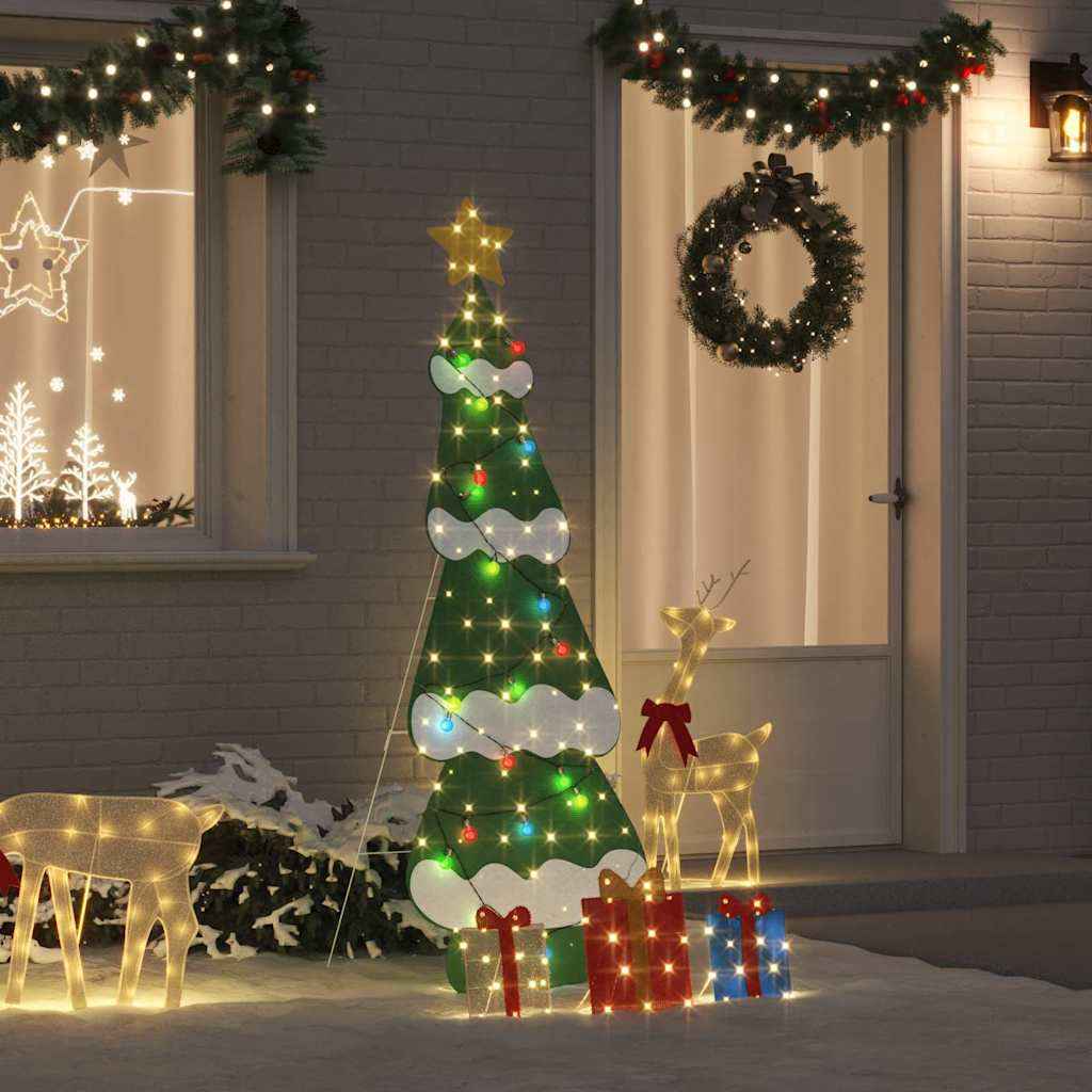 vidaXL Verlichte Kerstboom met 3 Cadeau Dozen 2D Warm Wit 150 cm