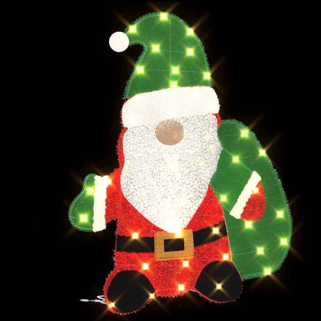vidaXL Verlichte Kerstman Warmwit 62 x 70 cm Lurexfabric
