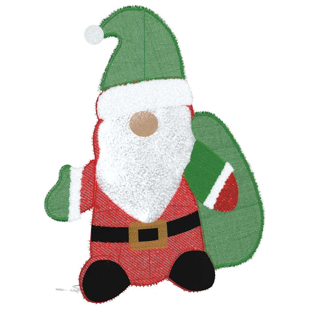 vidaXL Verlichte Kerstman Warmwit 62 x 70 cm Lurexfabric