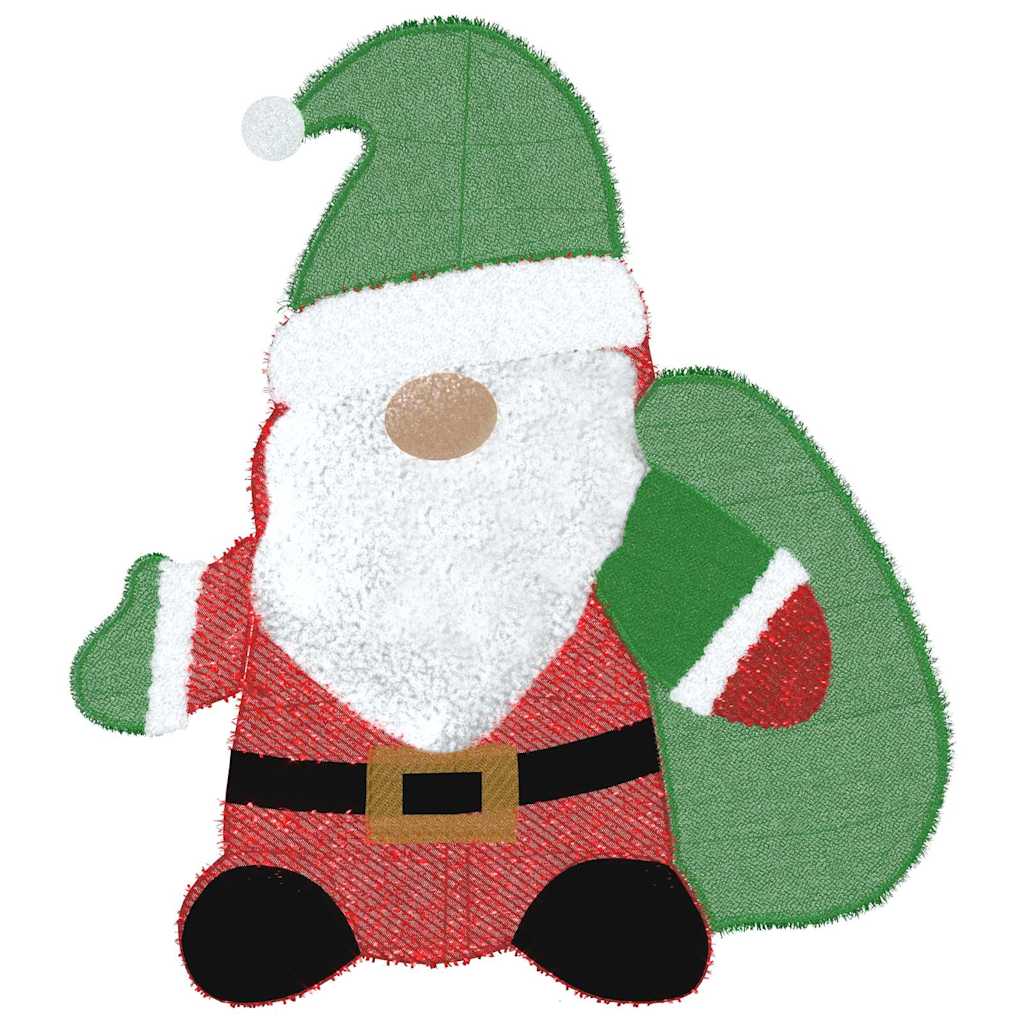 vidaXL Verlichte Kerstman Warmwit 62 x 70 cm Lurexfabric
