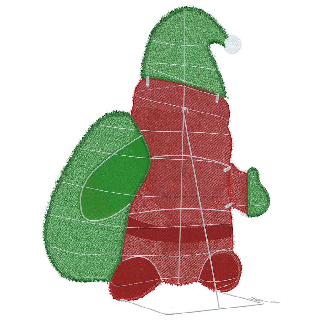 vidaXL Verlichte Kerstman Warmwit 62 x 70 cm Lurexfabric