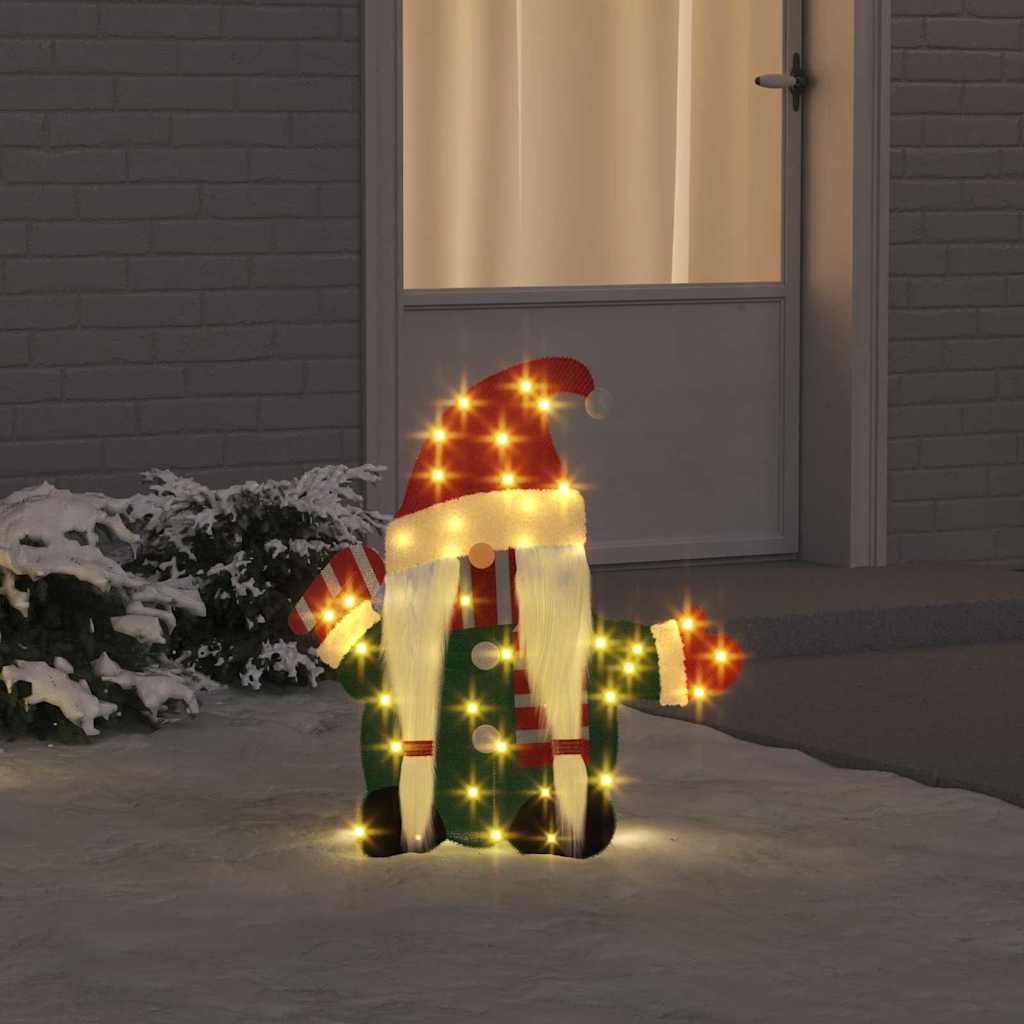 vidaXL Verlichte Kerstman Warmwit 62 x 70 cm Lurexfabric
