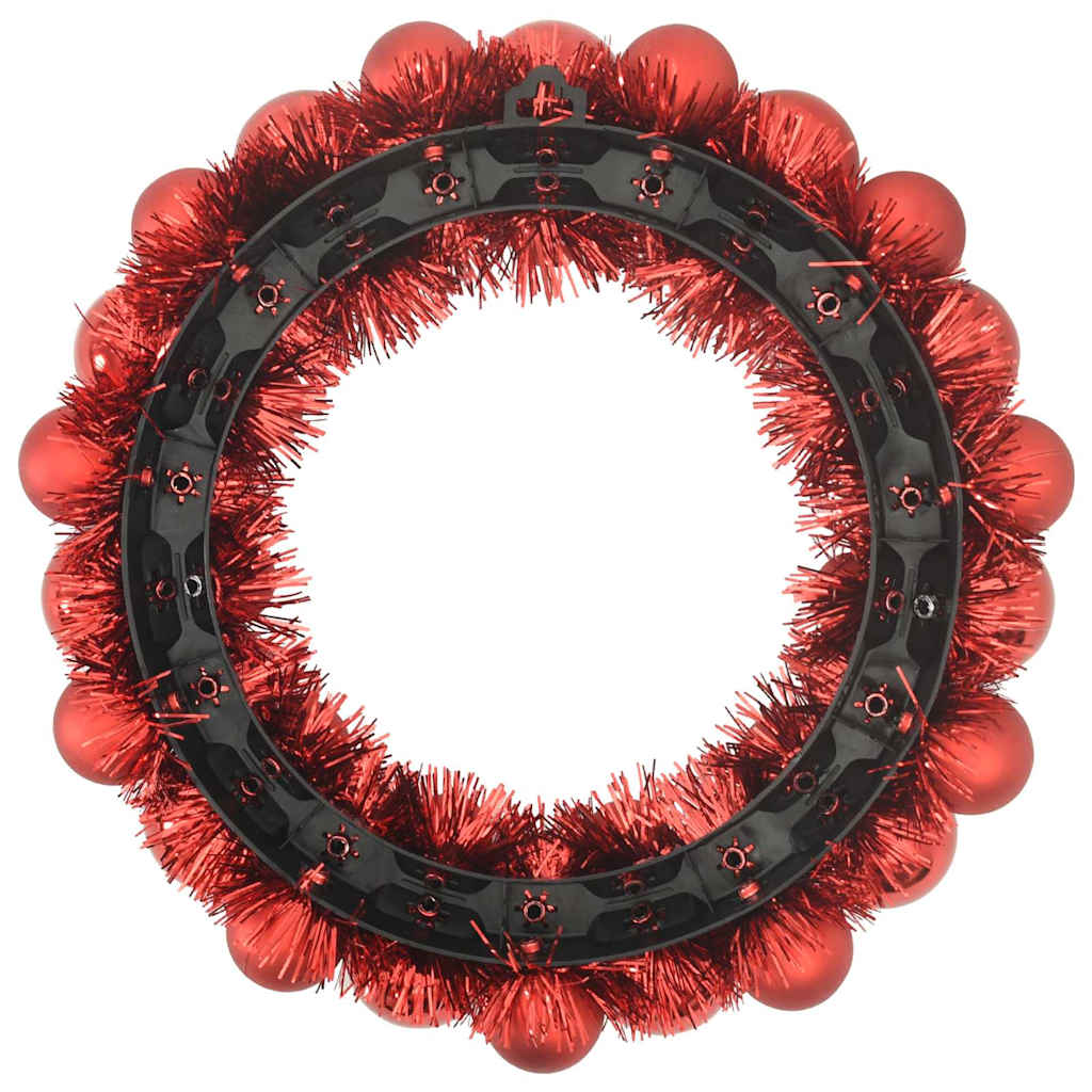 vidaXL Kerstbal Kransen 2 pcs Rood 33 x 33 x 7 cm Polystyreen