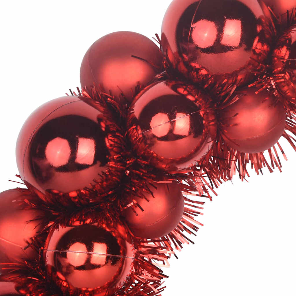 vidaXL Kerstbal Kransen 2 pcs Rood 33 x 33 x 7 cm Polystyreen