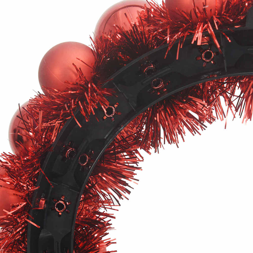 vidaXL Kerstbal Kransen 2 pcs Rood 33 x 33 x 7 cm Polystyreen