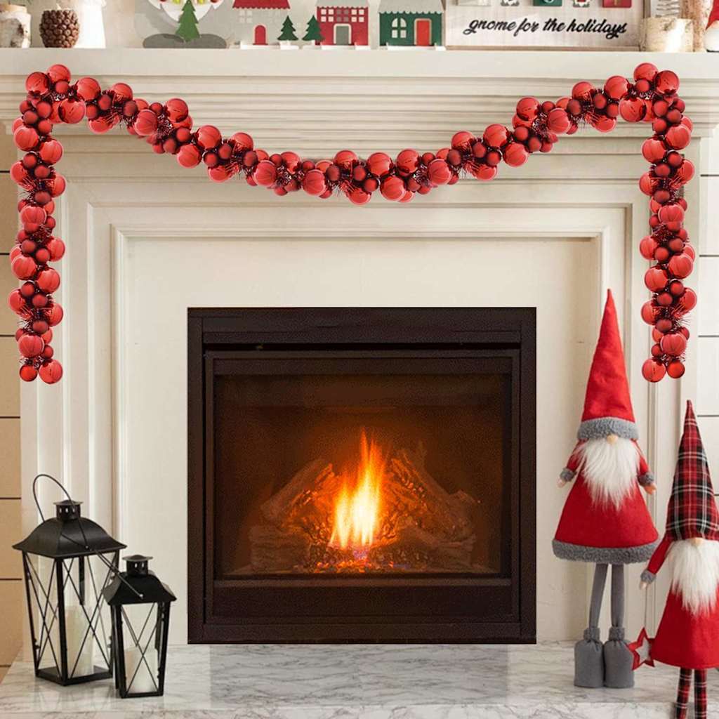 vidaXL Kerstbal Guirlande Rood 186 cm Polystyreen